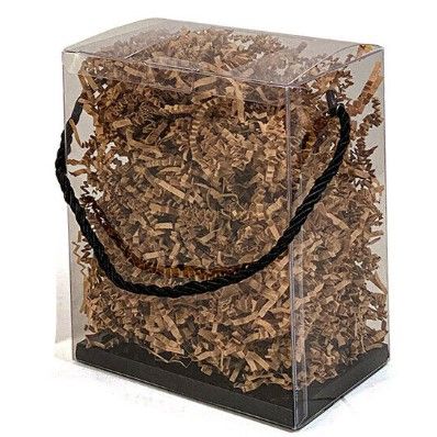 box crystal clear pvc rope handle black the box depot